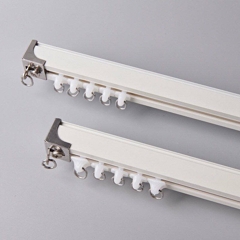 铝合金窗帘直轨道静音滑轨双轨单轨道滑轨罗马杆窗帘杆顶装侧装