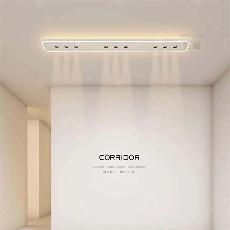 超薄长条过道灯现代简约lewd吸顶灯无主灯走廊灯阳台玄关中山灯具