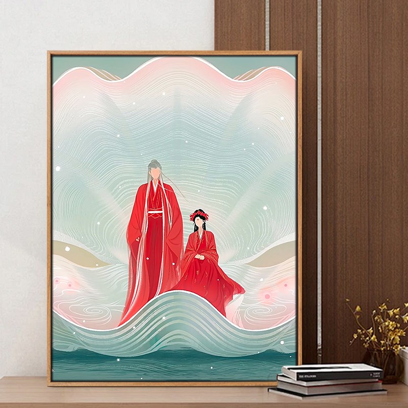 长相思diy数字油画0基础手工填色涂色画夭柳绝美古风室内装饰挂画