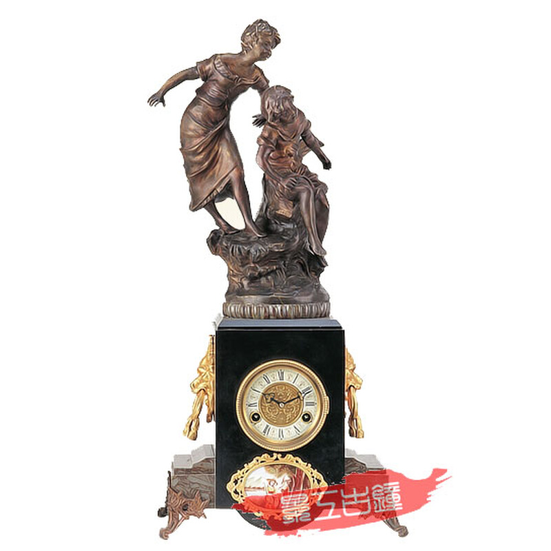 钟表仿古古典欧式机械座钟铜铸钟双人