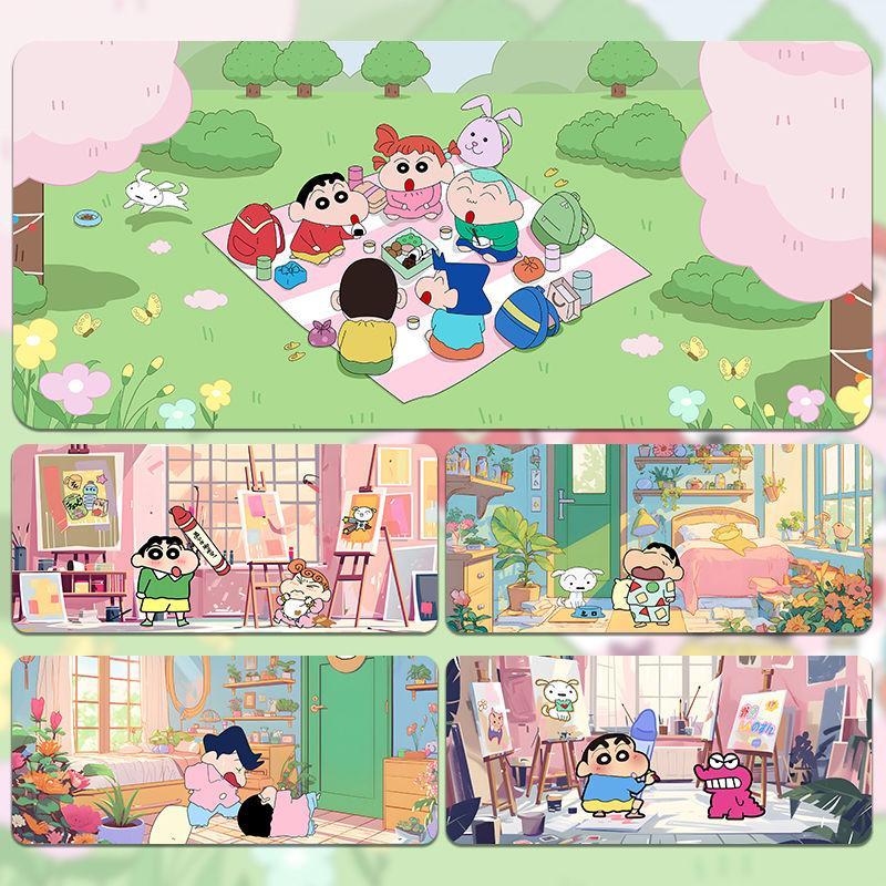 蜡笔小新鼠标垫可爱小清新女生宿舍办公电脑防滑键盘垫卡通桌面垫