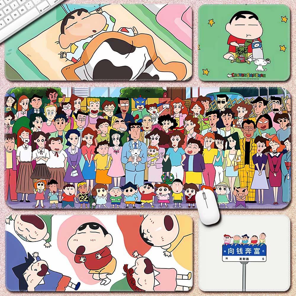 蜡笔小新桌面鼠标垫卡通动漫日超大号小键盘锁边加厚办公学习桌垫