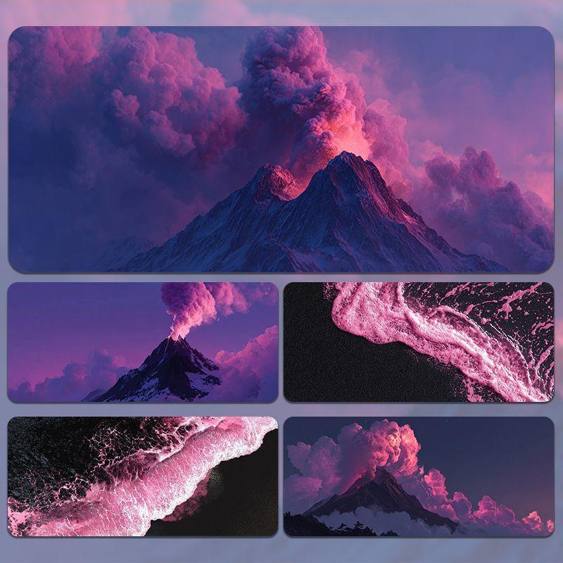 风景艺术鼠标垫超大号电竞渐变高级感电脑键盘垫办公桌面垫可定制