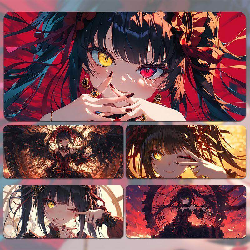 约会大作战时崎狂三鼠标垫超大桌垫电竞游戏键盘垫动漫家用滑鼠垫