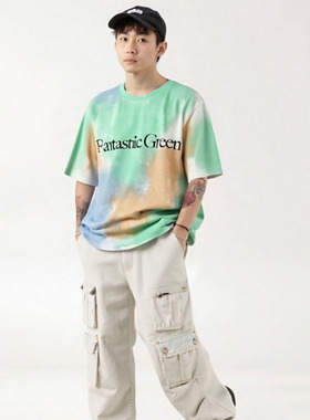 全新未使用MSGM扎染圆领T恤