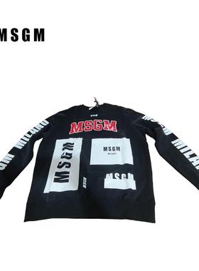 MSGM圆领套头Logo印花长袖卫衣