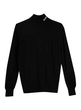 全新未使用MSGM商场同款绿意系列黑色高领毛衫