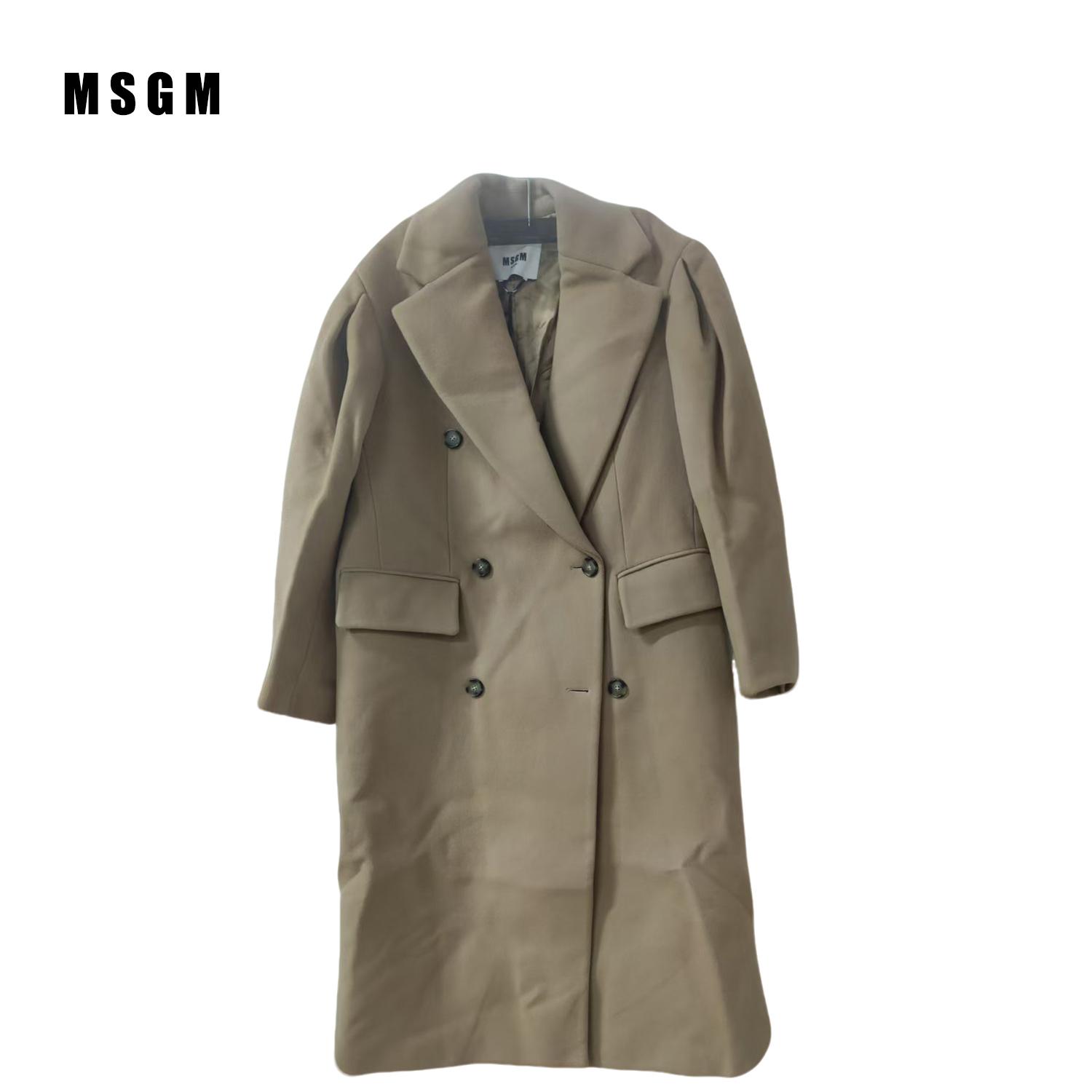 MSGM2024秋冬新款中长款毛呢大衣