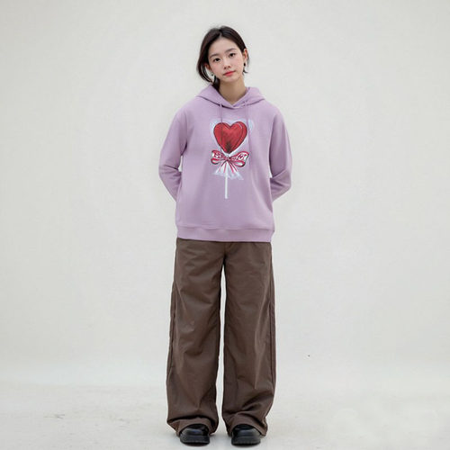 全新未使用印花连帽女士卫衣