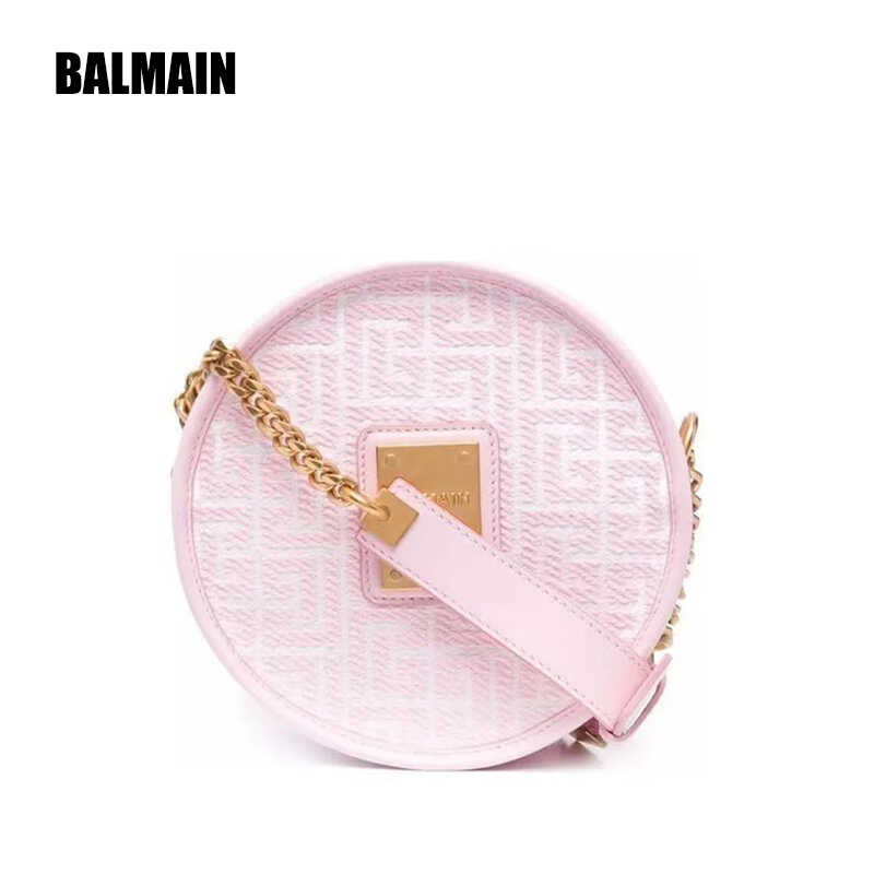 BALMAIN女士粉色皮革单肩斜挎包