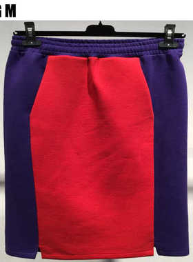 MSGM藏青红拼时尚休闲半身裙