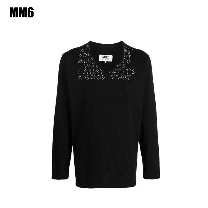 柳丁标语纯色毛衣MM6V领