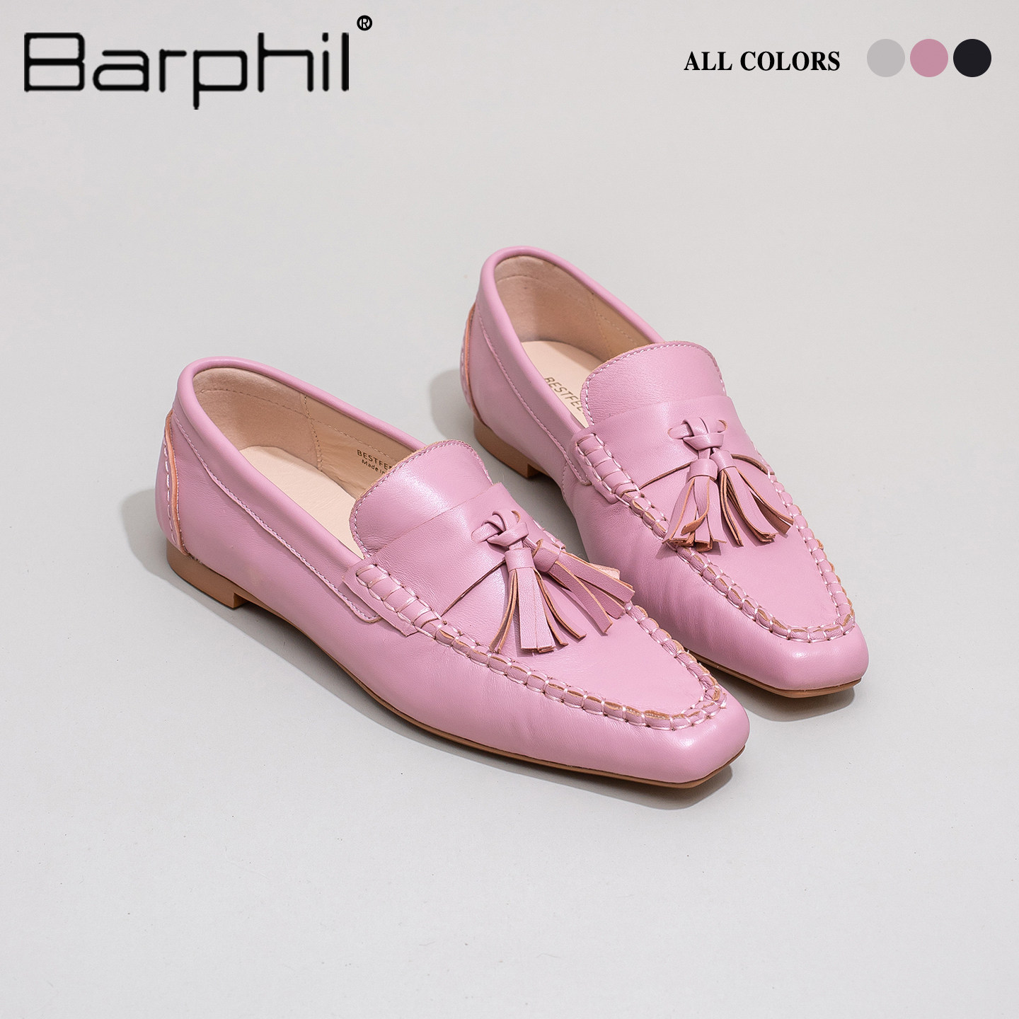 BARPHIL【自在】乐福鞋 真皮手工女鞋防滑舒适流苏气质优雅豆豆鞋图片
