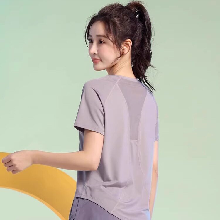 德国夏季薄款户外运动套装女健身宽松显瘦瑜伽服短袖速干衣跑步服