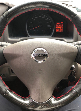 适用于11款日产骐达方向盘套真皮骊威 NV200把套手缝专用全包款