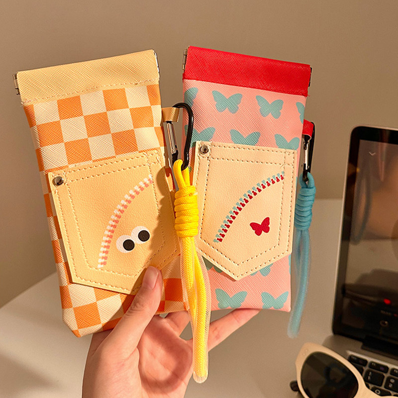 ins可爱多巴胺少女心眼镜袋创意便携太阳墨镜眼镜收纳盒可挂包式