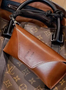 高级墨镜包】出口级男女款棕色灰色太阳眼镜盒皮质便携硬抗压收纳