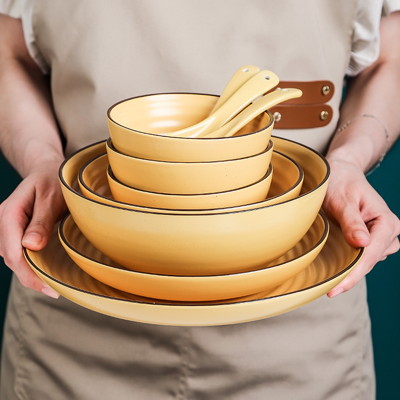 碗碟套装家用2025新款碗盘子二人食陶瓷碗个人专用碗简约碗筷餐具