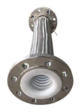 极速衬四氟软连结  dn50耐高温工业金属软管蒸汽防爆不锈钢钢丝波