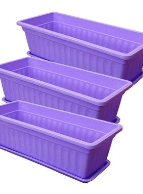 极速3Pcs 17 Inches Purple Flower Window Box Plastic Vegetabl