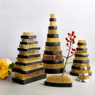 日式剑山插花器固定底座台式铜针花插中式池坊小原流花道搭配套装