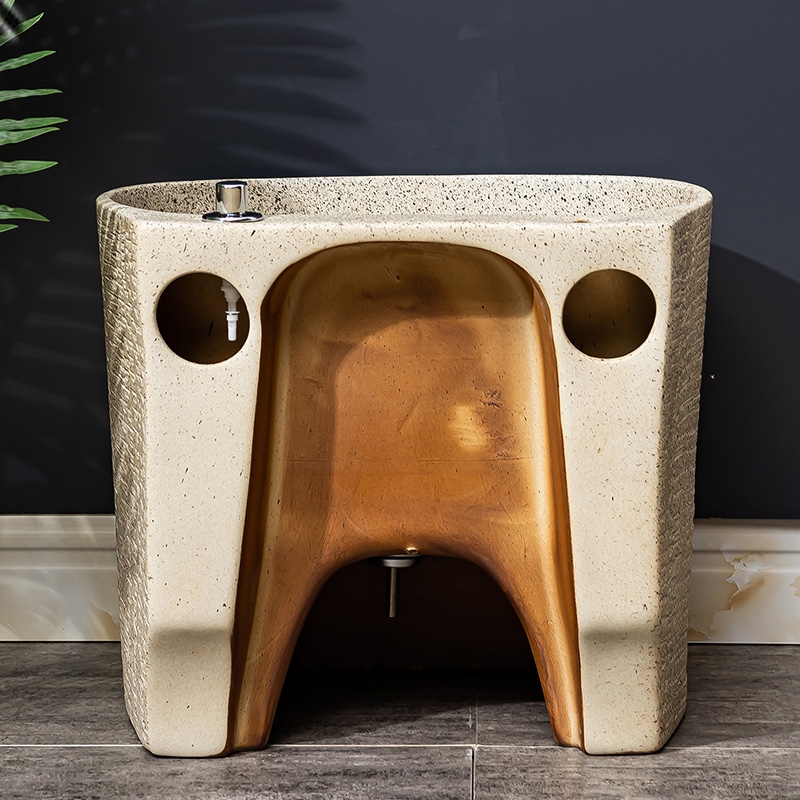 复古拖布池阳台户外室外庭院家用卫生间拖把池墩陶瓷水池拖地盆