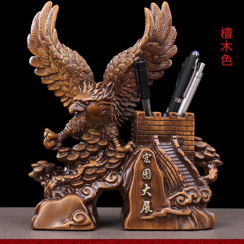 中式家居装饰摆件一帆风顺马到成功笔筒办公书桌摆设店铺开业礼品