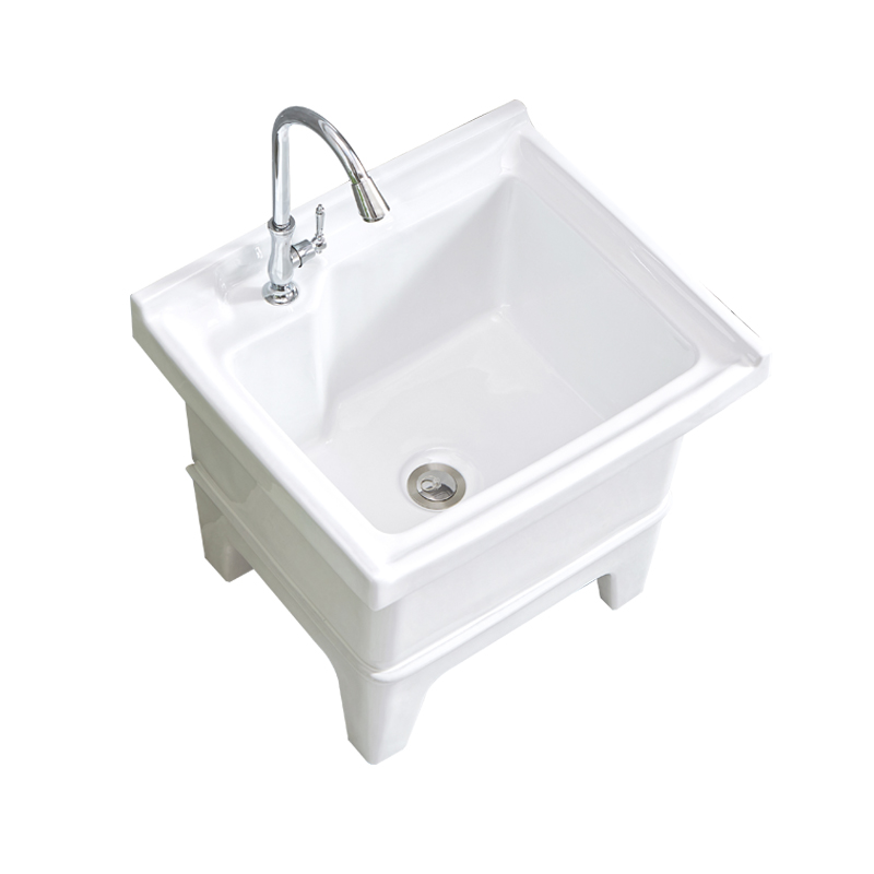 拖把池家用阳台卫生间洗拖把池地盆一体式可移动大小号陶瓷拖布池