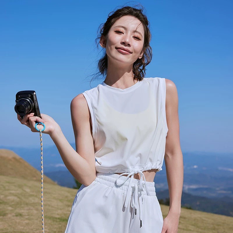好货瑜伽服女透气凉感背心速干衣运动罩衫跑步T恤训练短款无袖健