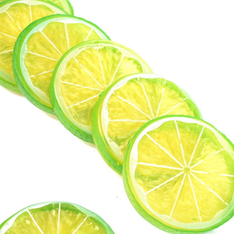 10pcs Plastic Fruit Slice Kitchen Artificial Fake Lemon  Lif