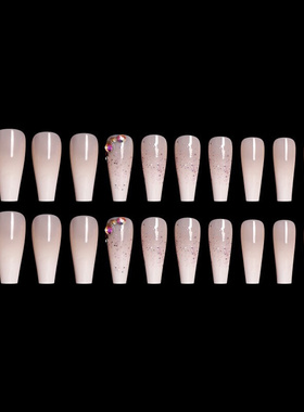 new24pcsbox press on nails coffin Ballet Gradients Scallio