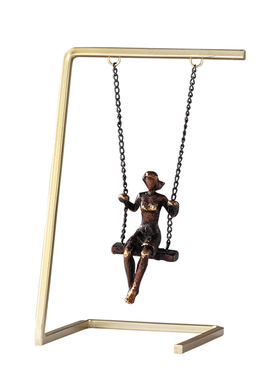 现代金属荡秋千情侣书房办公室装饰摆件新家酒柜室内家居饰品摆设