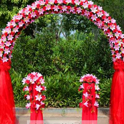 婚庆拱门店庆开业拱门室外婚礼装饰拱门结婚布置花门架幸福门花环