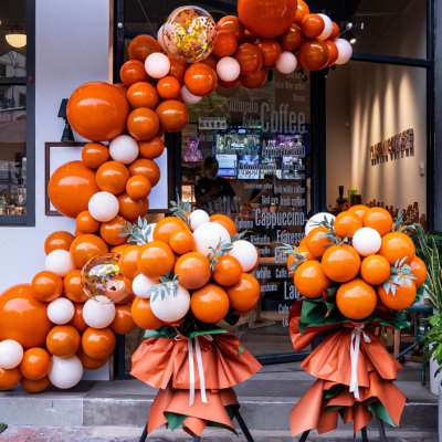 极速店铺开业气球花篮店庆活动门口场景布置半拱门商场氛围装扮气