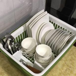 家用放碗箱碗碟密封箱 厨房特大带盖碗柜塑料沥水碗架 碗筷收纳