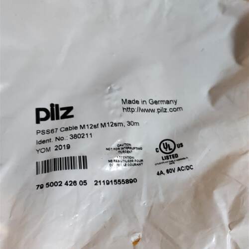 全新 PILZ 380211 PSS67 Cable M12sf M12sm 30m