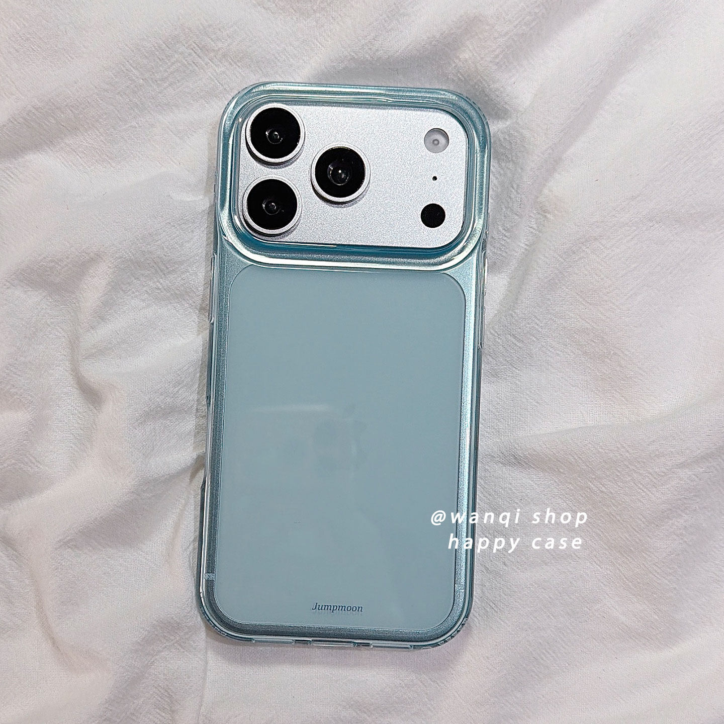 ins韩风极简透明蓝色适用苹果17手机壳iphone16promax高级感15p硅胶18pro保护套14新款13防摔全包边女软超薄p