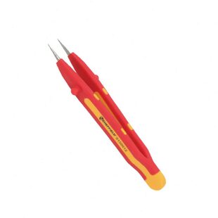 双色柄绝缘针尖无齿镊子130mm 厂促钢盾S150012 电工工具镊子