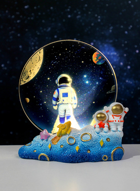 宇航员水晶小夜灯图片定制摆件