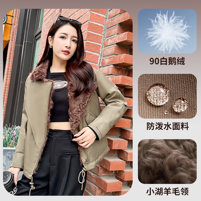 冬季2025新款羽绒服白鹅绒内胆女短款加厚保暖派克服外套韩版时尚