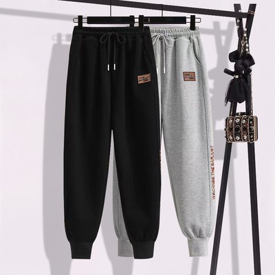 秋冬季哈伦裤女士宽松休闲加绒