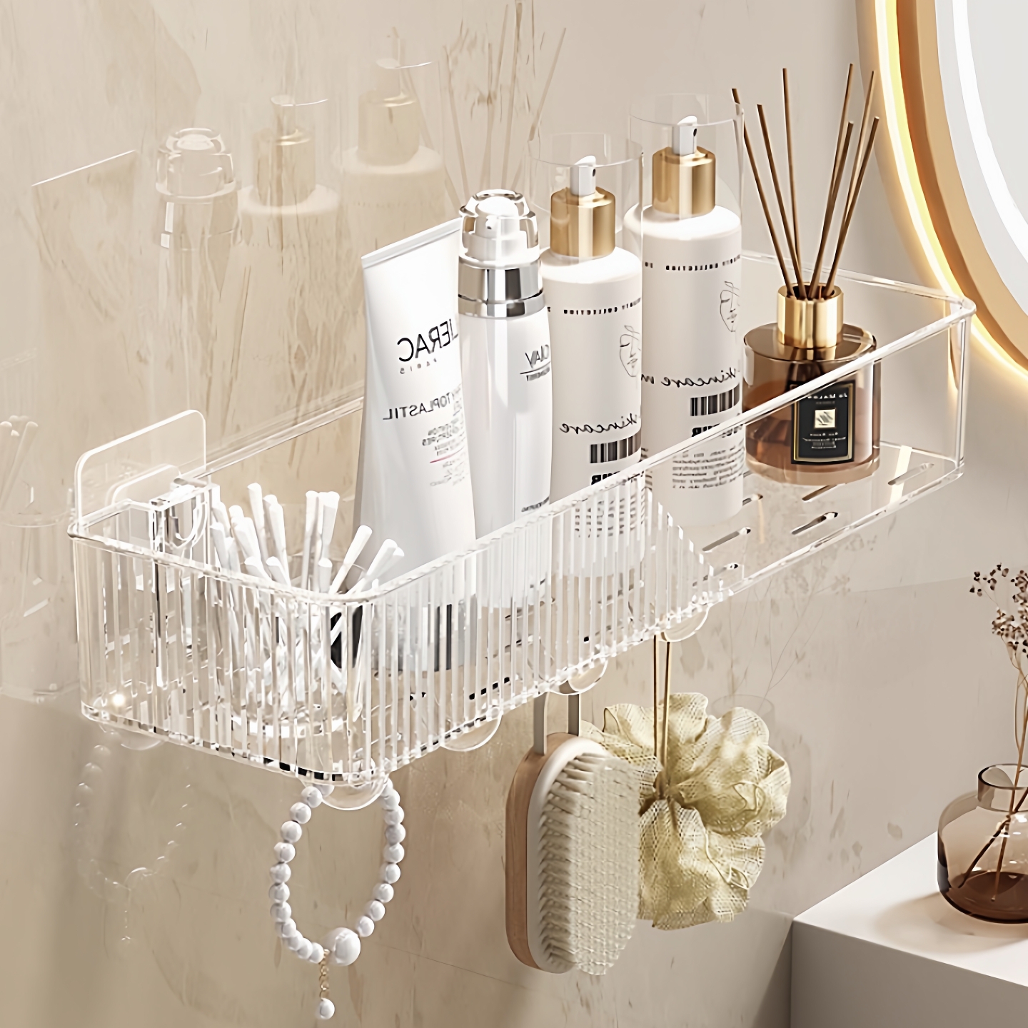 卫生间置物架免打孔挂墙上收纳架