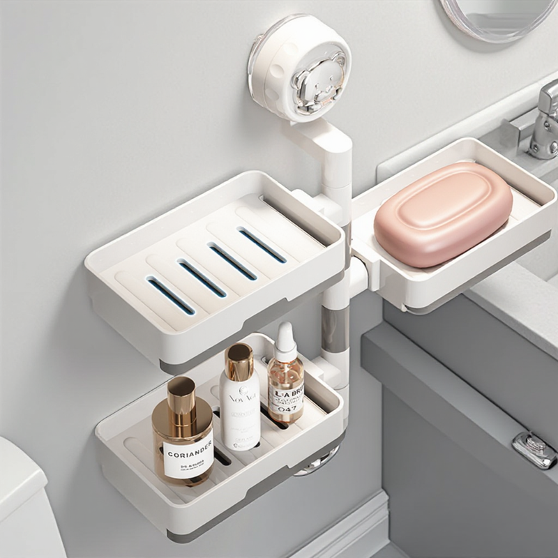 【掉落包赔】吸盘旋转多层肥皂盒