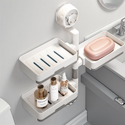 【掉落包赔】吸盘旋转多层肥皂盒