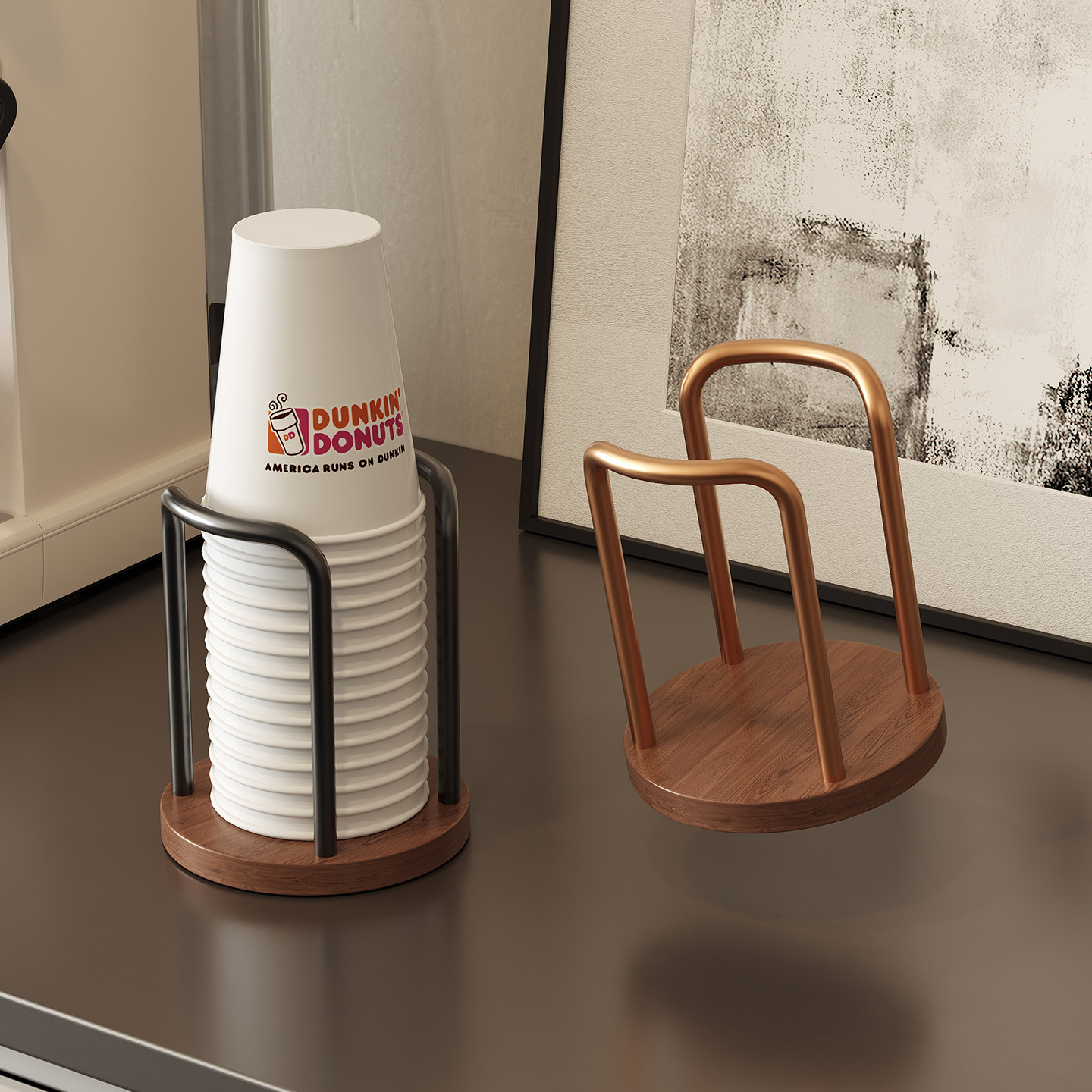 高级感一次性杯子取杯器胡桃木放水杯收纳置物咖啡茶杯桌面纸杯架,家庭/个人清洁工具,杯架,淘宝优惠券,粉丝福利购,淘宝优惠卷