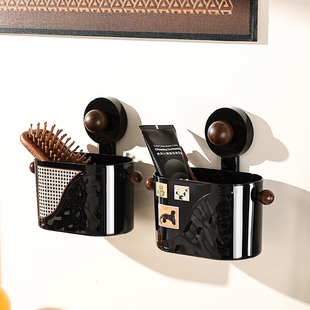 中古风卫生间吸盘洗漱用品置物架厕所洗手台壁挂废弃洗脸巾收纳盒