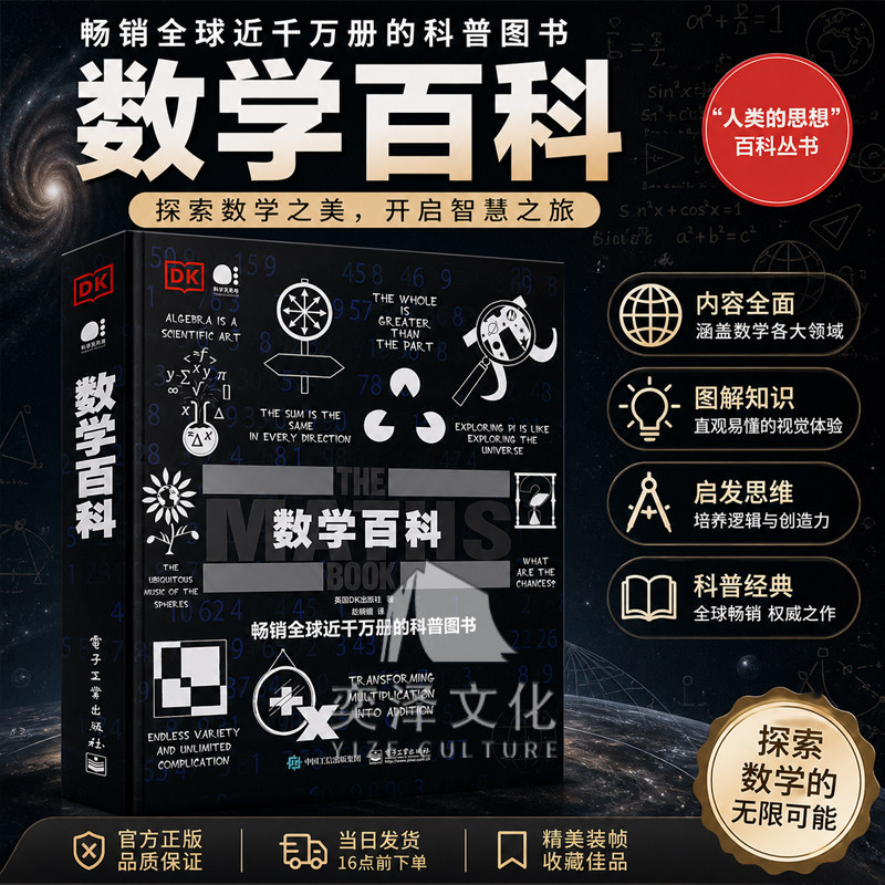 【官方正版】DK数学百科 全彩 物理百科 化学百科数学试图为伟大的思想找寻简洁的解释方法 电子工业出版社图片