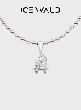 ICEWALD真冶定制专拍宠物18K金全钻石吊坠小狗项链培育钻生命钻石