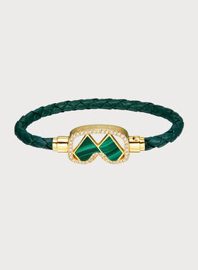 明星同款ICEWALD真冶幻镜上瘾雪镜设计孔雀石拼接情侣款钻石手链