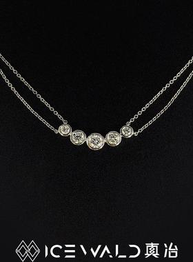 Classic 项链｜爆款 ICEWALD真冶 圆钻 18K金 自由五钻时尚款项链